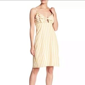 Cad mustard yellow striped sleeveless dress
